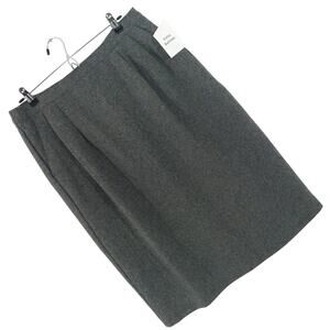 NWT! MARK REED! CHARCOAL GRAY 100% FINE WOOL, CLASSICALLY LINED SKIRT! SZ 14